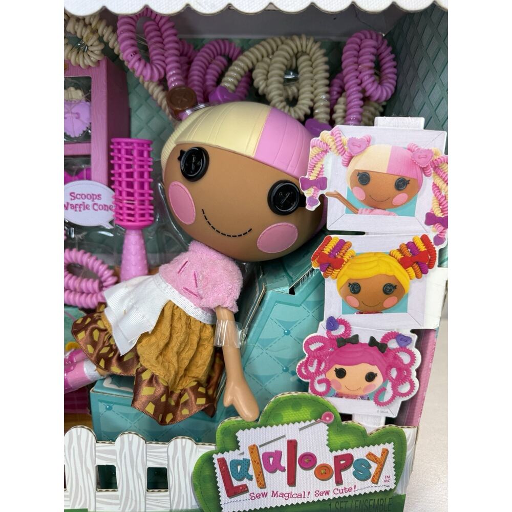 LALALOOPSY SILLY HAIR DOLL SCOOPS WAFFLE CONE MGA 2021 New NWB Complete - Picture 2 of 16
